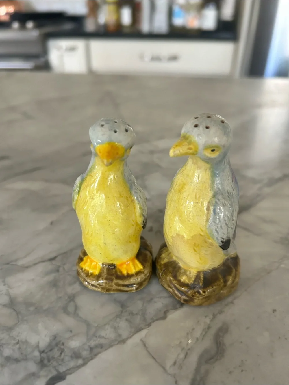 Vintage British Novelty Hand-Painted Penguin Salt & PepperShakers
